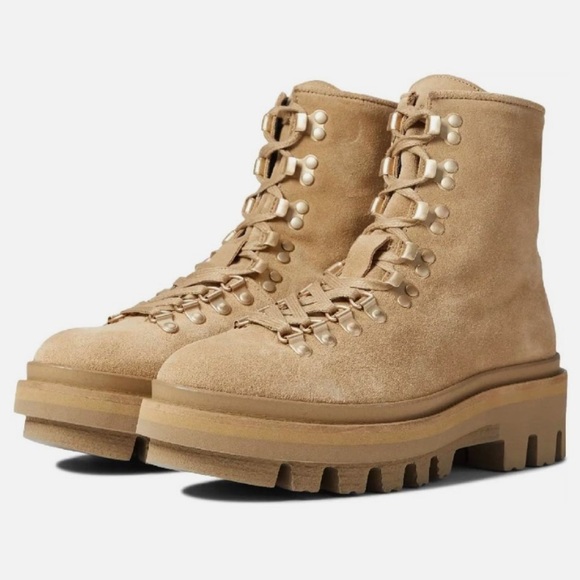 Allsaints Wanda Shearling Bootie in Sand Brown - Picture 2 of 8